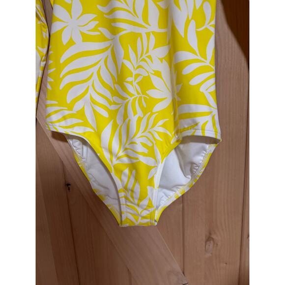 Kate Spade | NWT Yellow Floral One Piece Long Sleeve Paddle Swim Suit | Size L - Picture 5 of 11